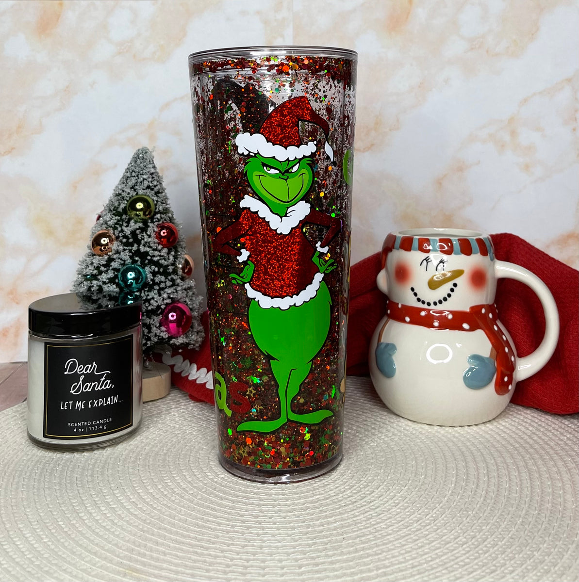 GRINCHMAS, Grinch, Snow Globe, Starbucks Cold Cup, Chunky Glitter, Polymer  Clay Slices, CHRISTMAS, Holiday, Gift, Tumbler, Festive 